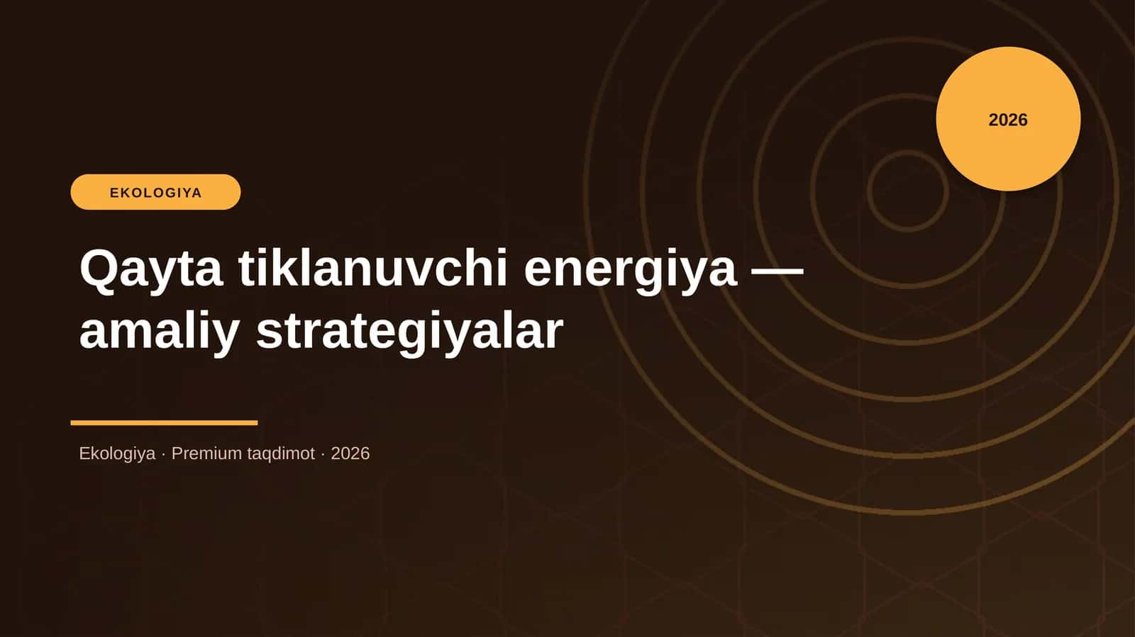 Qayta tiklanuvchi energiya — amaliy strategiyalar 1