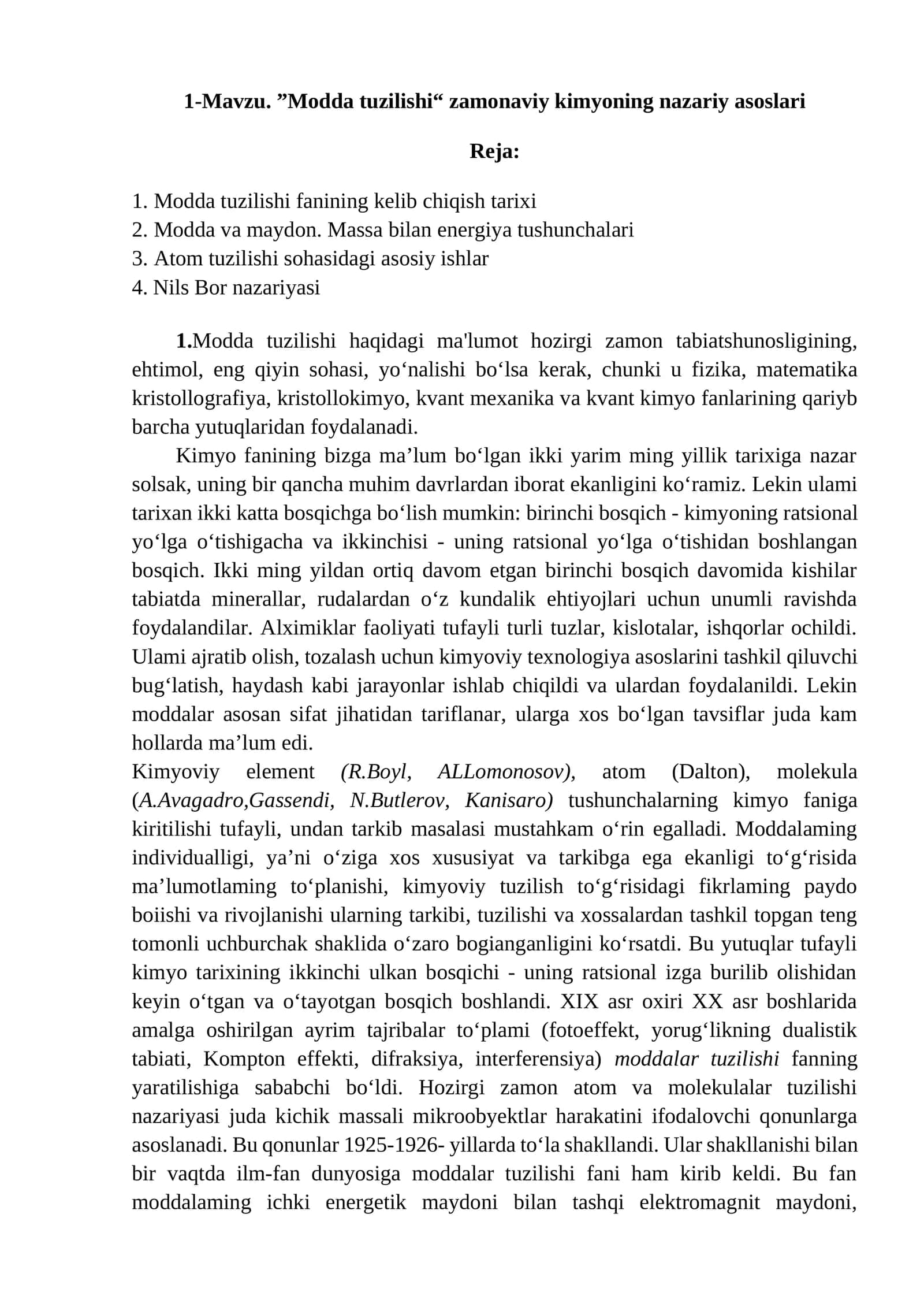 Modda tuzilishi 1