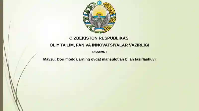 Dorimoddalarning ovqat mahsulotlari 1