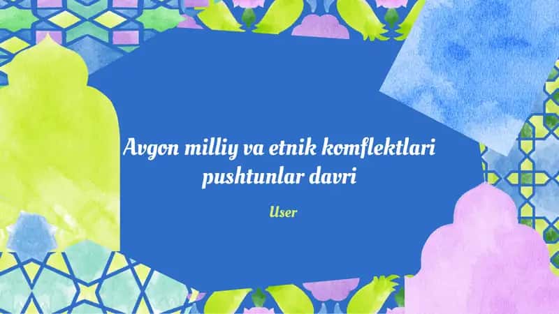 Avg'on milliy va etnik komflektlari pushtunlar davri 1