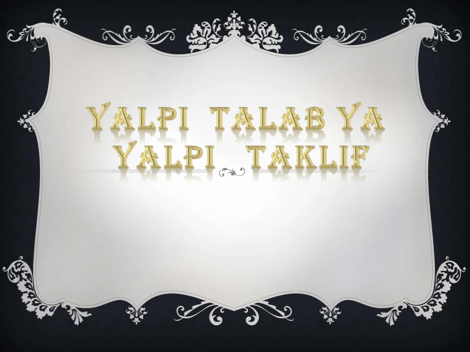 YALPI TALAB (AGGREGATE DEMAND, AD) 1