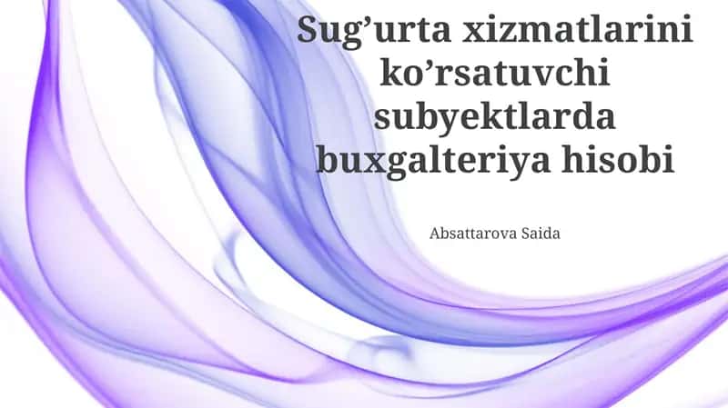 Sug'urta shartnomalarining hisobi 1