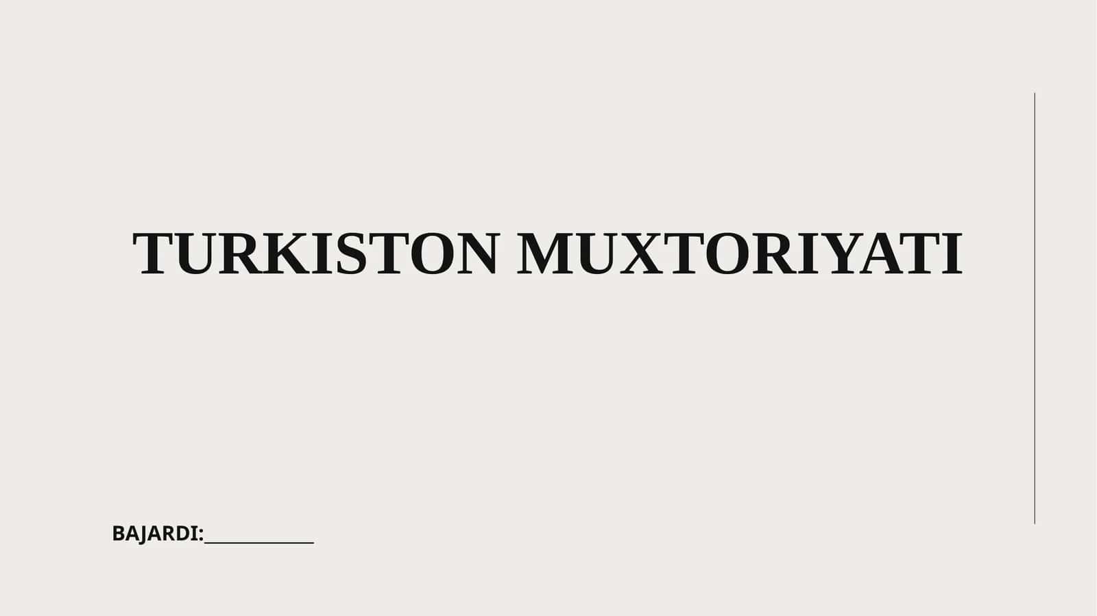 Turkiston Muxtoriyati 1