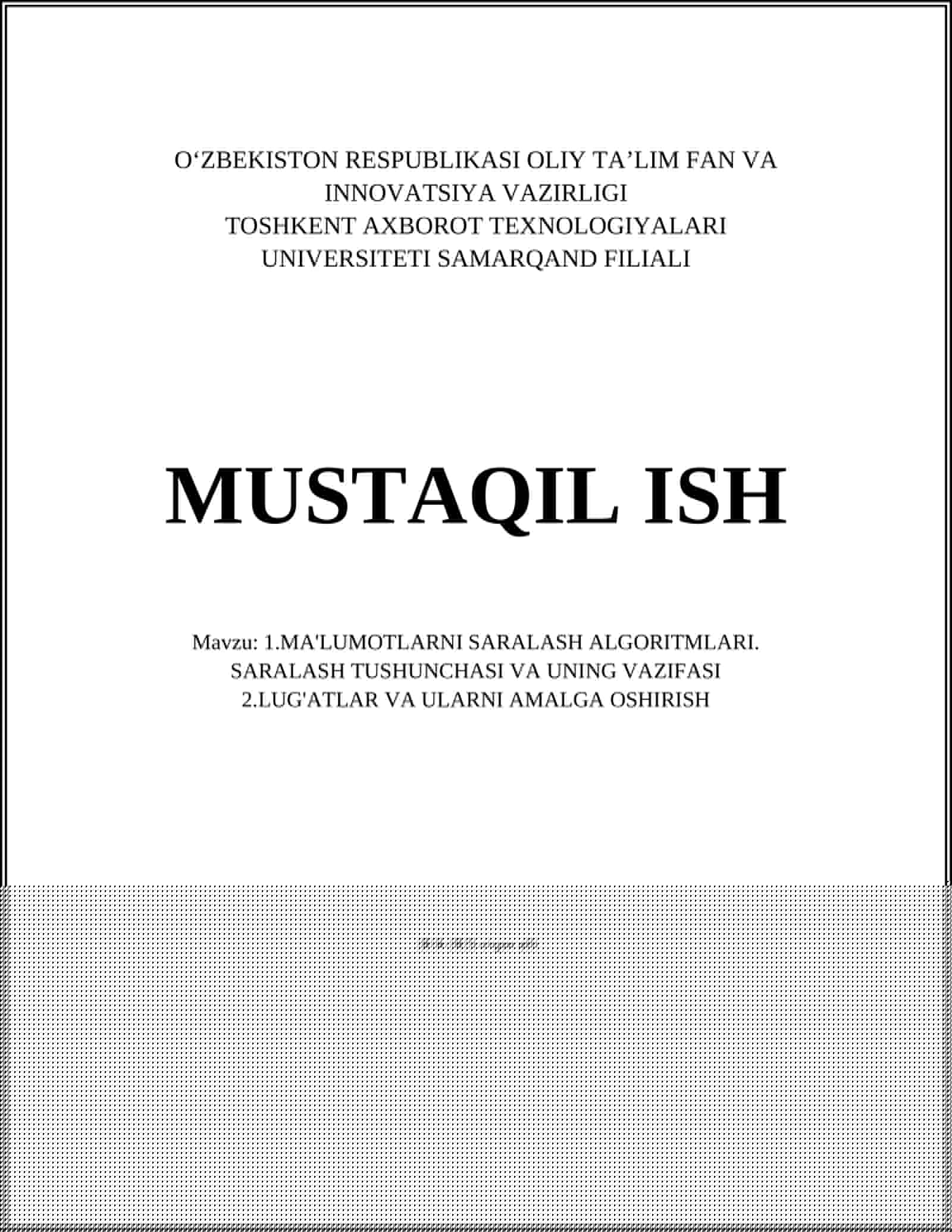SARALASH ALGORITMLARI 1