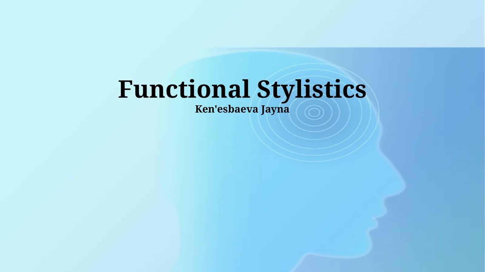 Functional Stylistics 1
