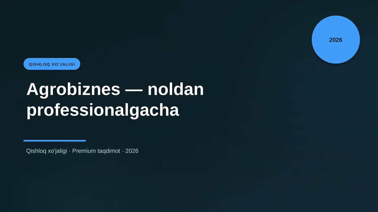 Agrobiznes — noldan professionalgacha 1