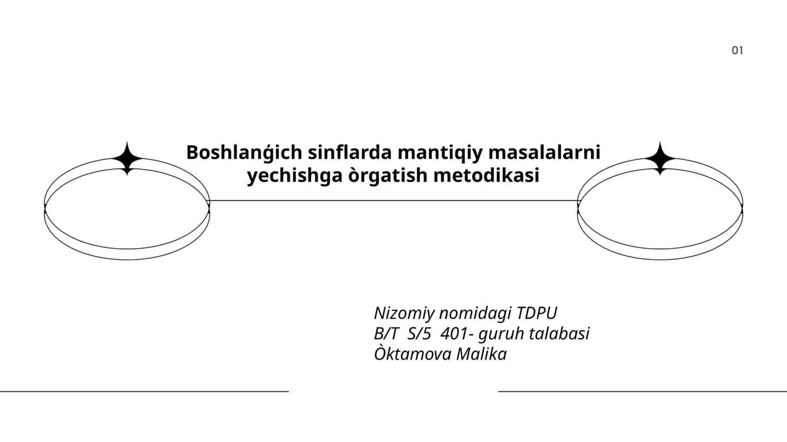 Boshlanģich sinflarda mantiqiy masalalarni yechishga òrgatish metodikasi 1