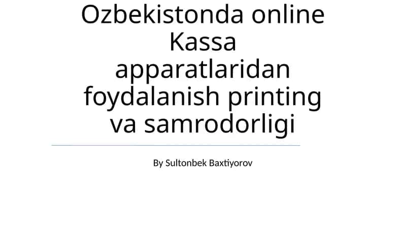 Onlayn Kassa Apparatlari Uzbekistan Bozorida 1