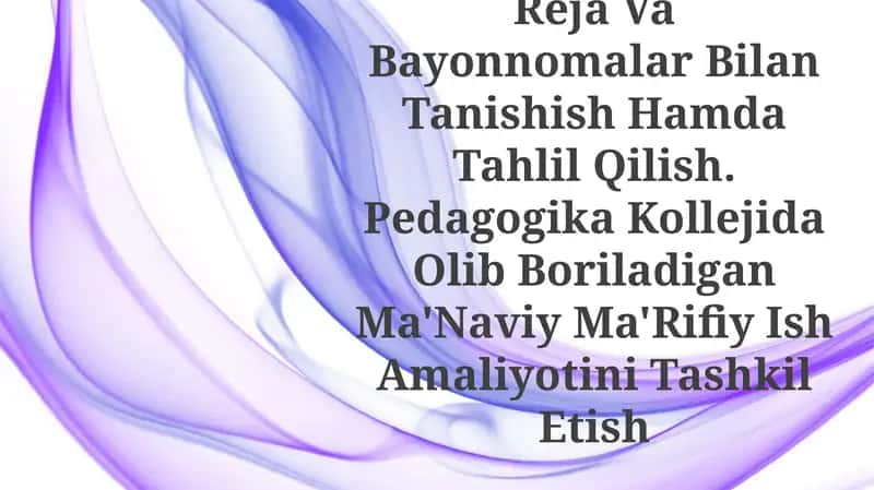 Pedagogika Kollejida Amalga Oshiriladigan O'Quv-Metodik Ishlarini O'Rganish 1