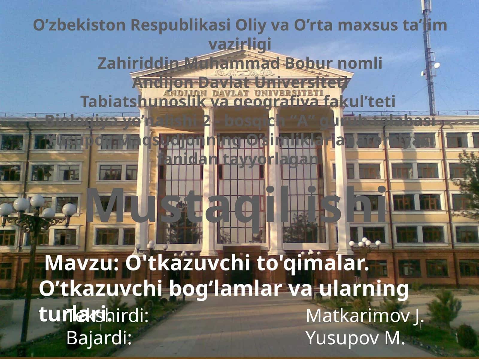 O’tkazuvchito'qimalar 1