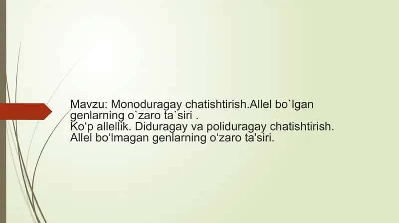 Monoduragay chatishtirish 1