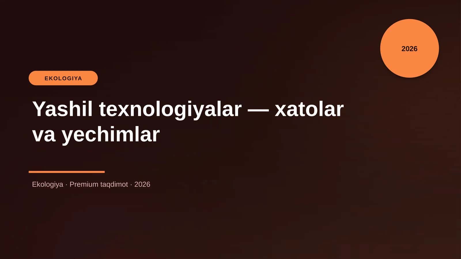 Yashil texnologiyalar — xatolar va yechimlar 1