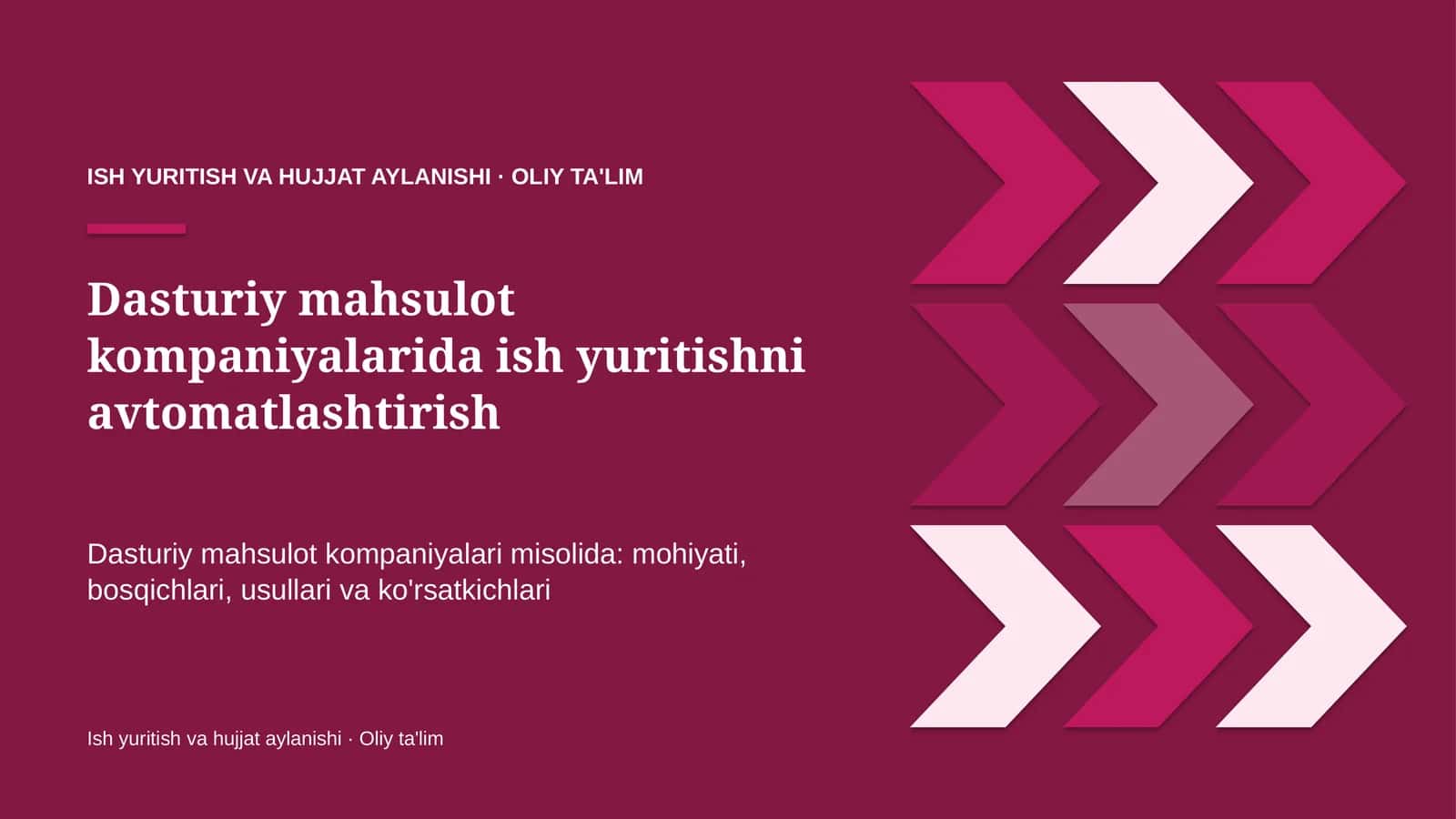 Dasturiy mahsulot kompaniyalarida ish yuritishni avtomatlashtirish 1