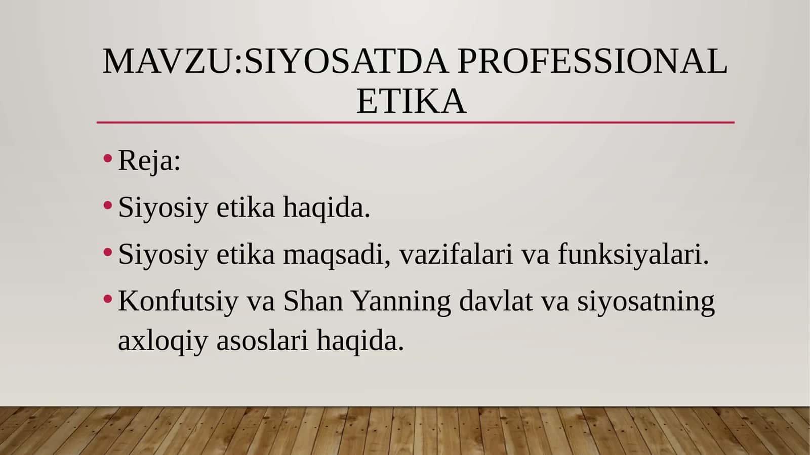 Siyosatda professional etika 1