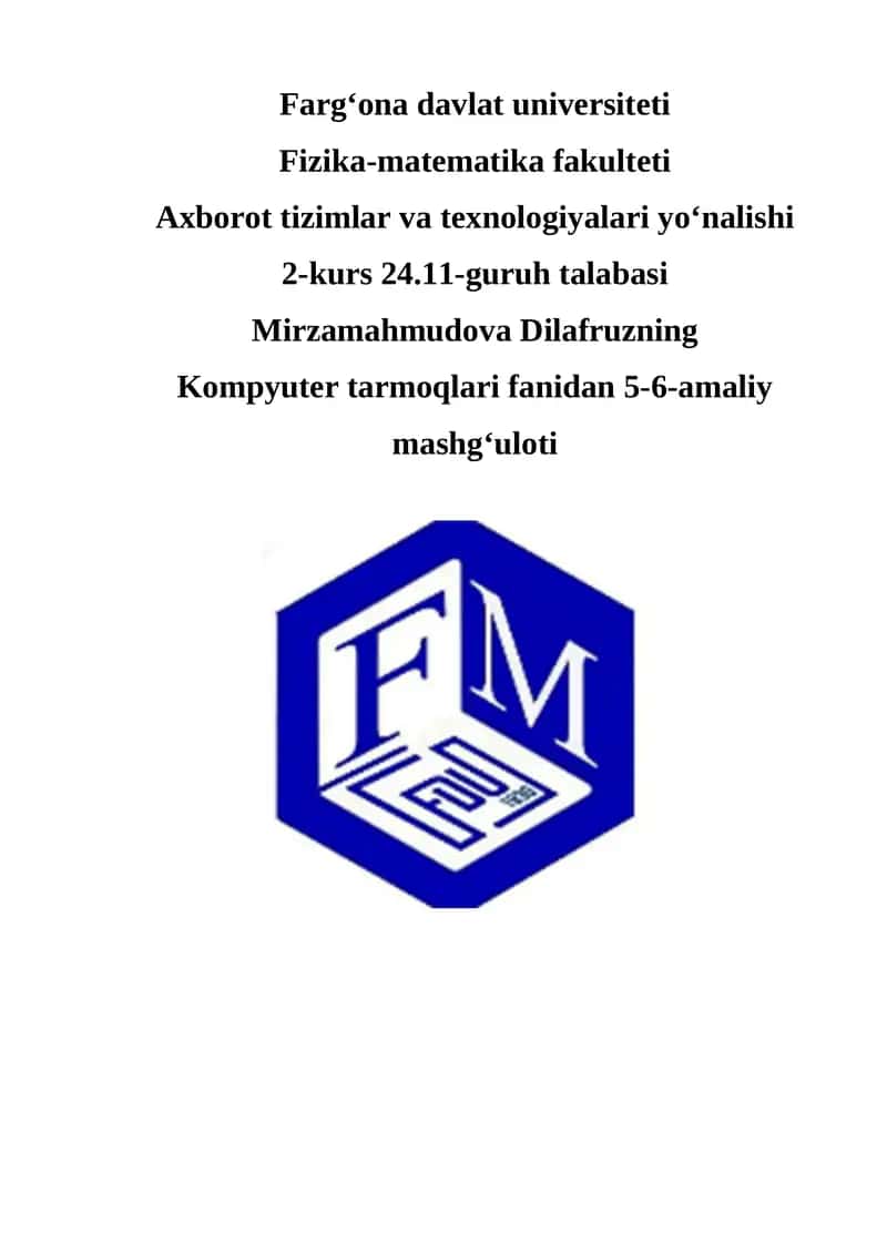 Berilganlarni kodlash usullari 1