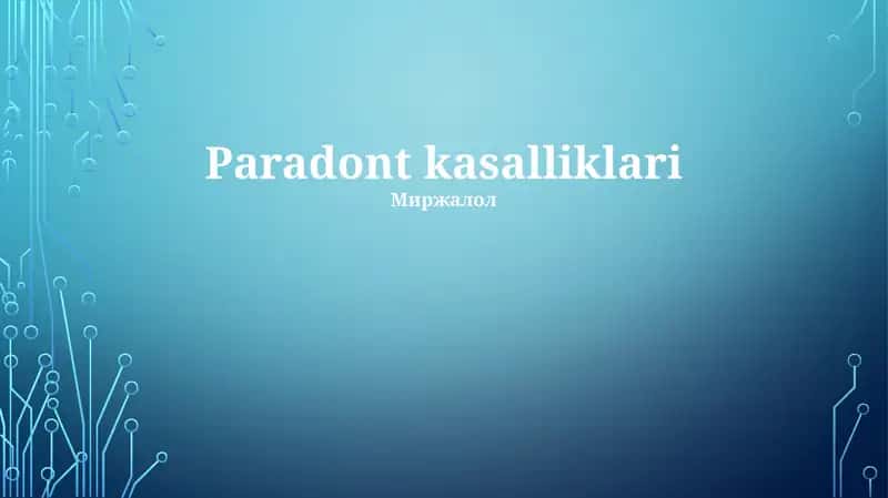 Paradont kasalliklari 1