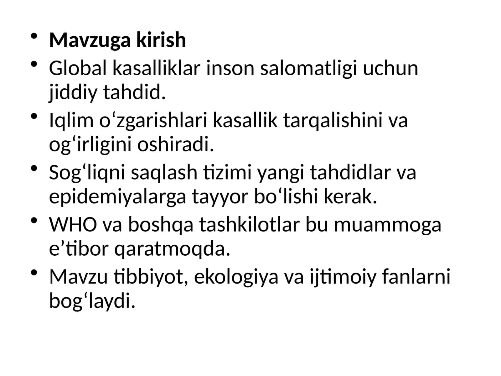 Global kasalliklar 1