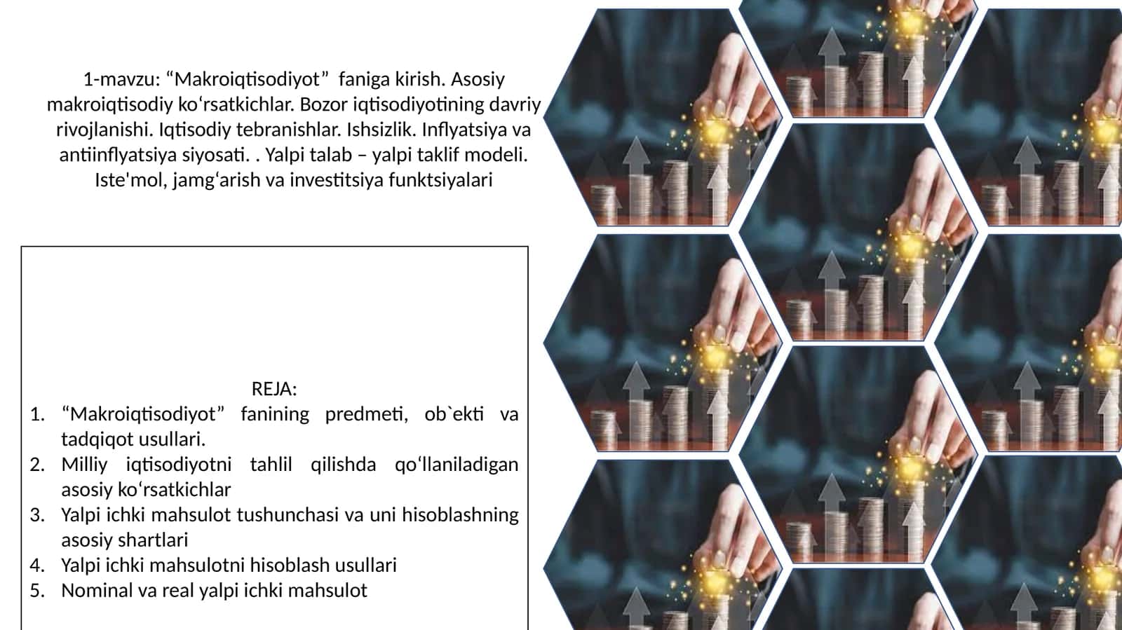 Makroiqtisodiyot fanidan asosiy va fikriy tayyorlash 1