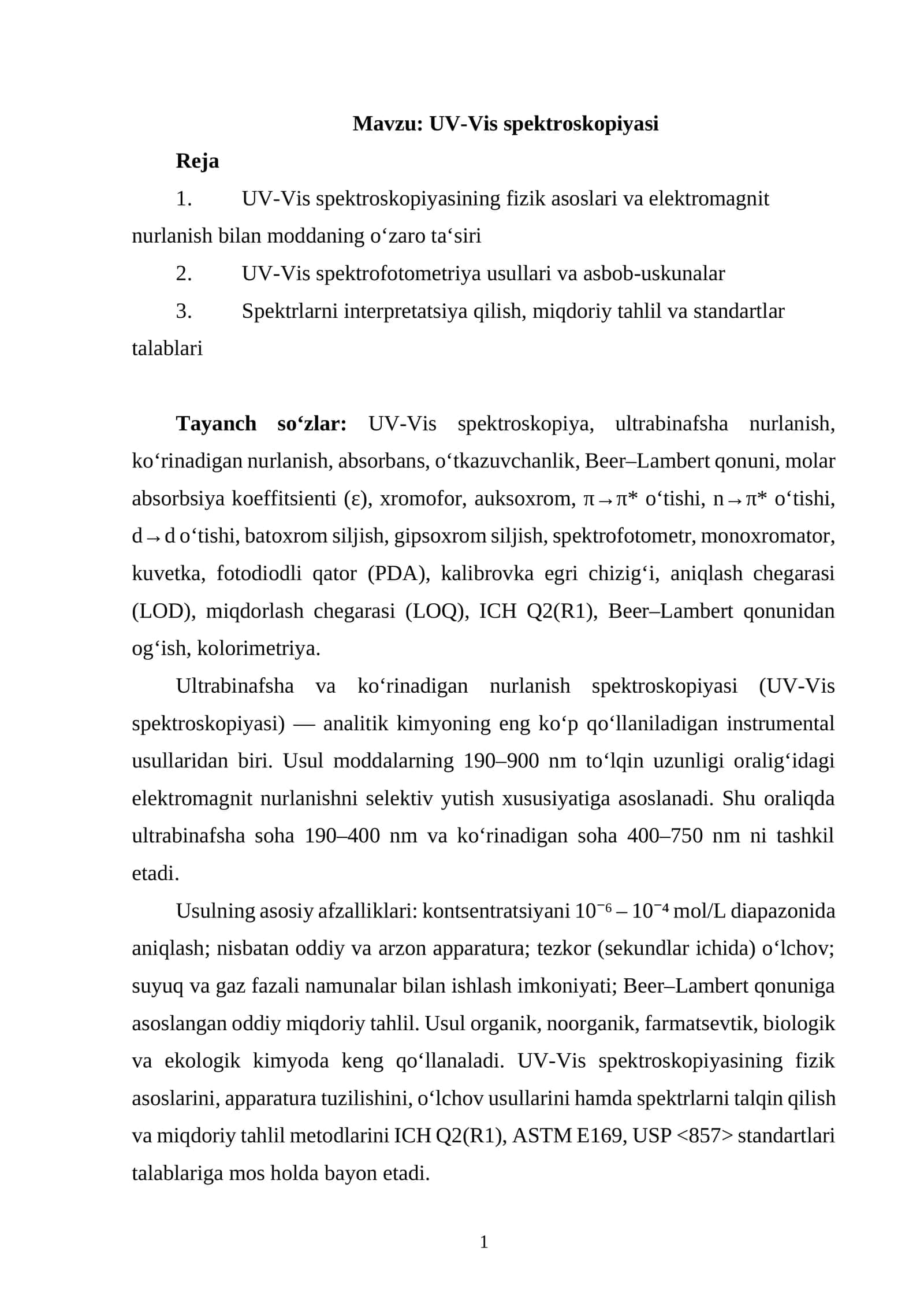 UV-Vis spektroskopiyasi 1