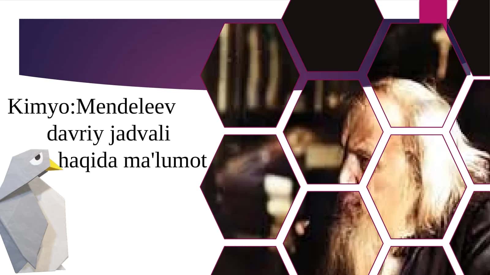 Kimyo:Mendeleev davriy jadvali haqida ma'lumot 1