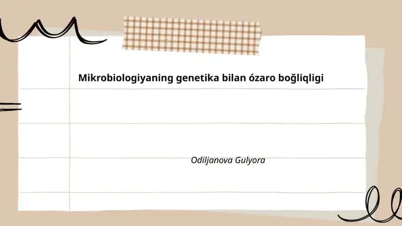 Mikrobiologiyaning genetika bilan ózaro boğliqligi 1