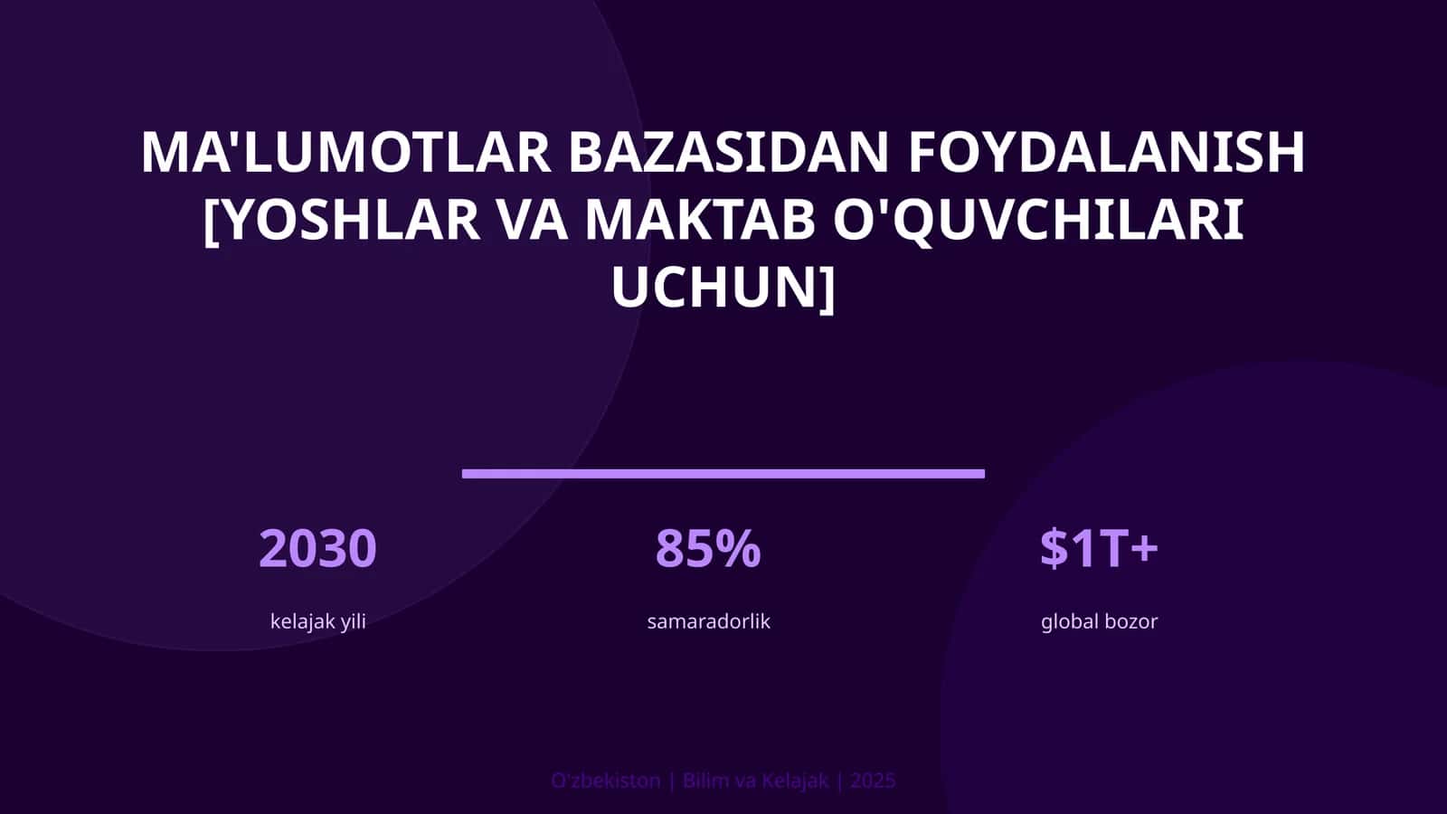 Ma'lumotlar bazasidan foydalanish [yoshlar va maktab o'quvchilari uchun] 1