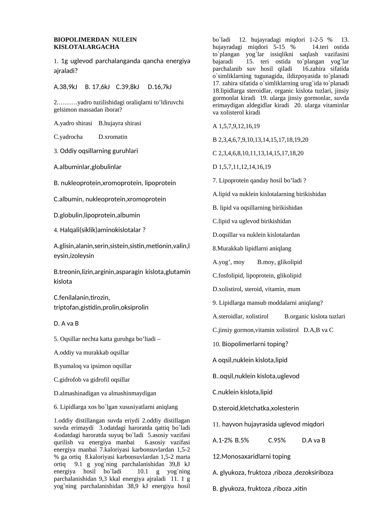 BIOPOLIMERDAN NULEIN KISLOTALARGACHA 1
