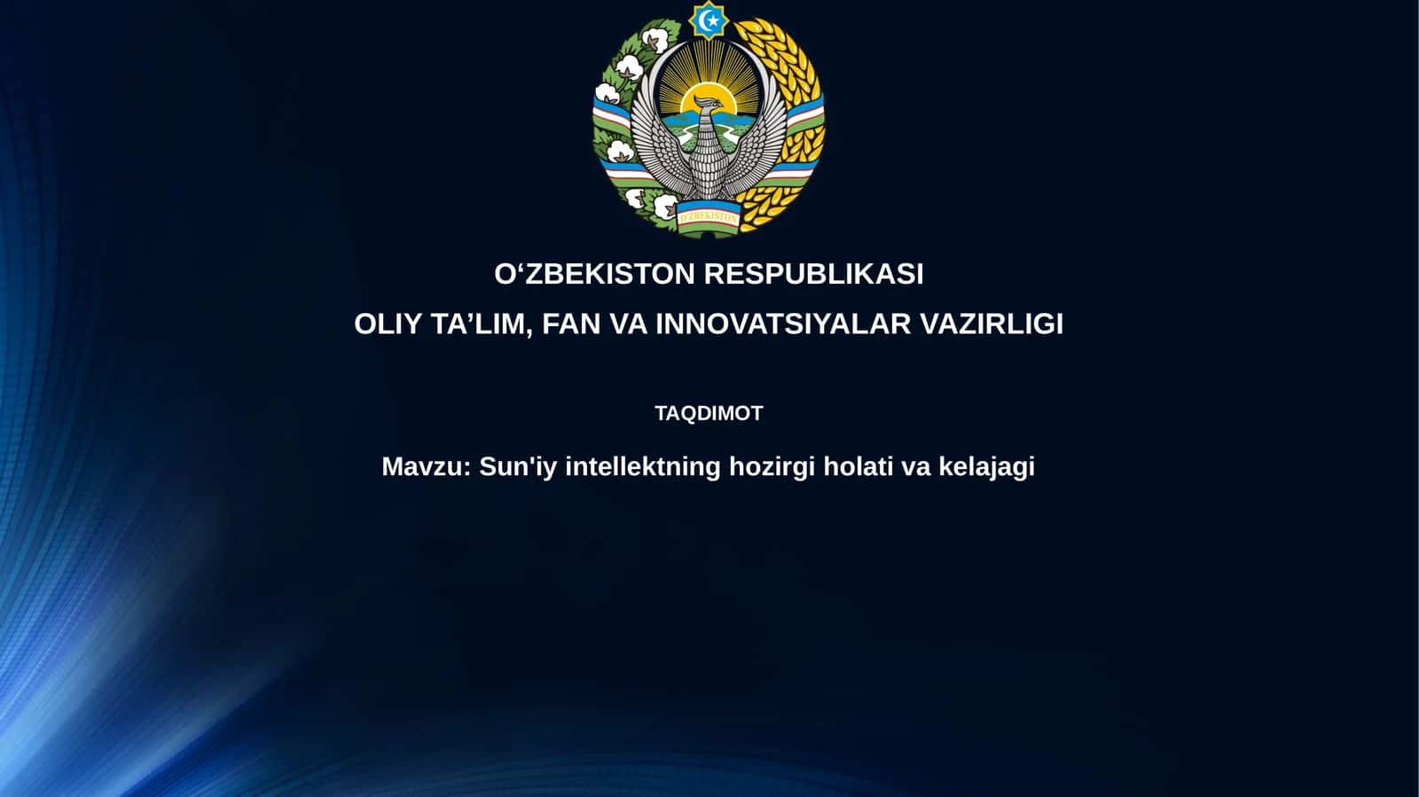 Sun'iy intellektning hozirgi holati va kelajagi 1