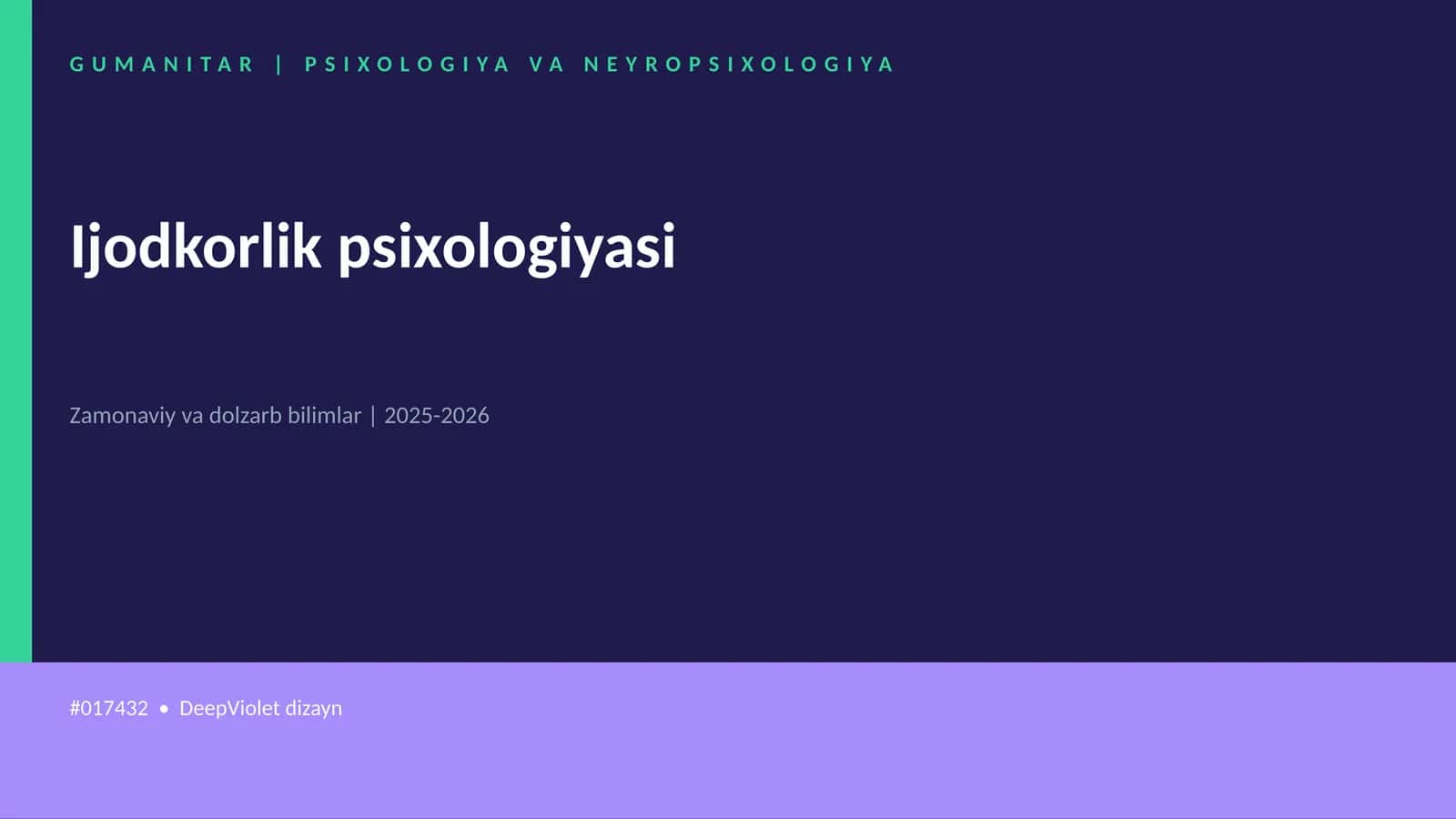 Ijodkorlik psixologiyasi 1
