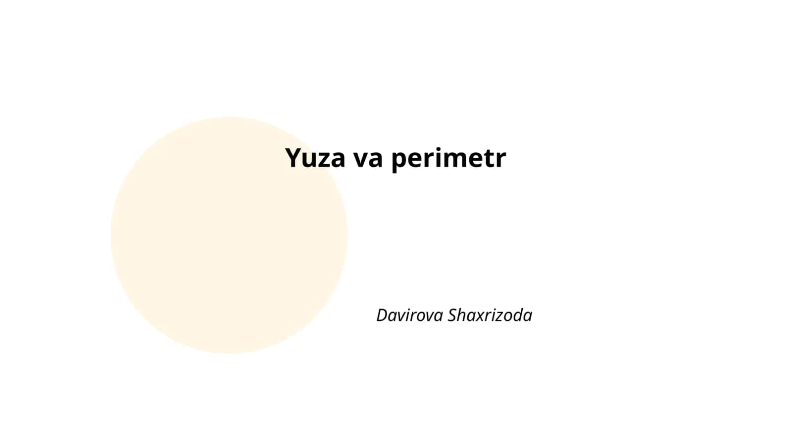 To'g'ri to'rtburchak yuzasi va perimetri 1