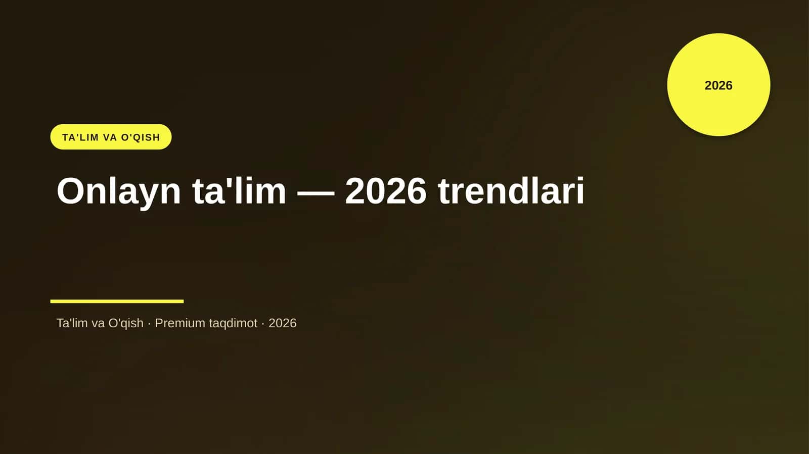 Onlayn ta'lim — 2026 trendlari 1