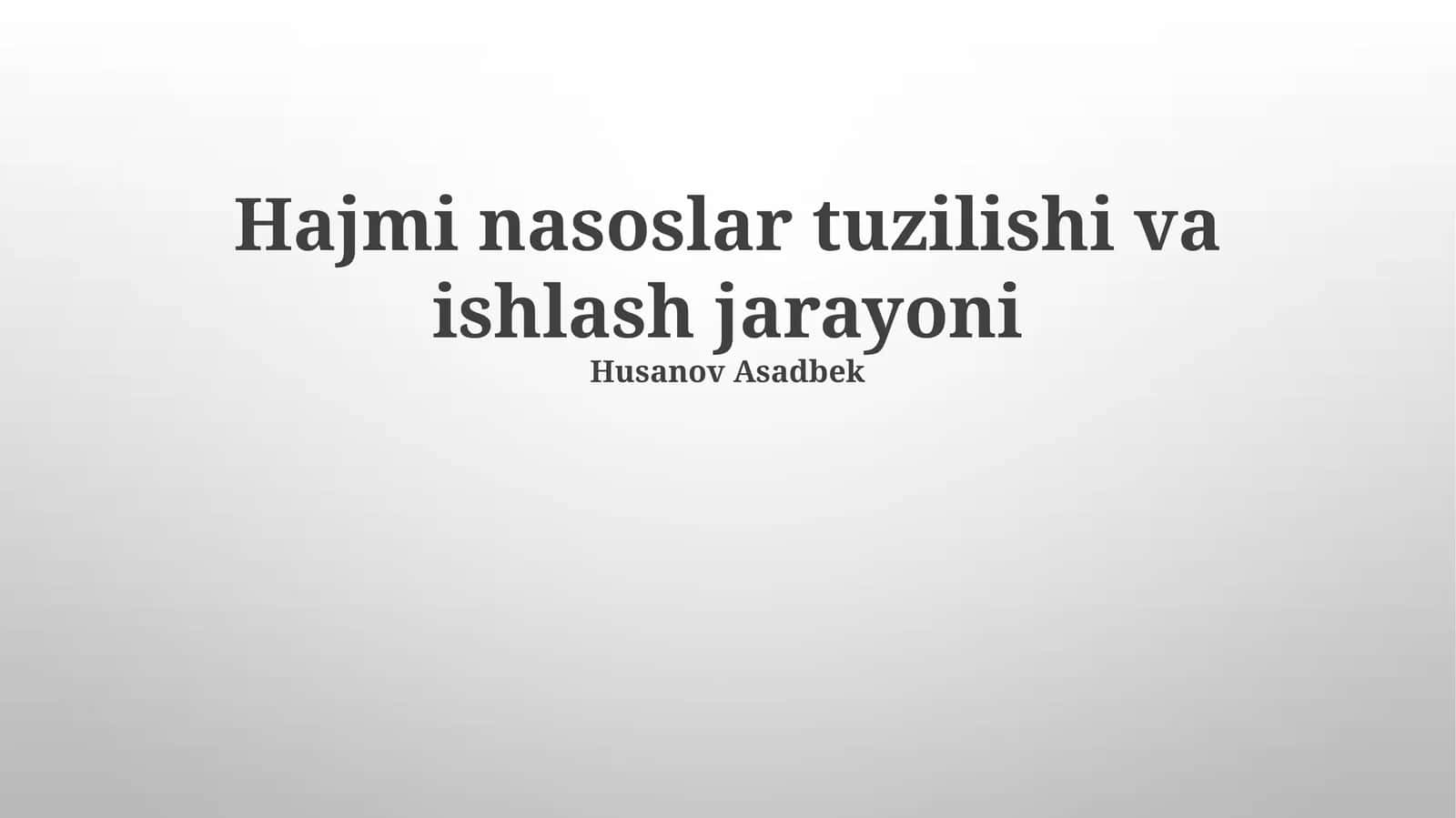 Hajmi nasoslar tuzilishi va ishlash jarayoni 1