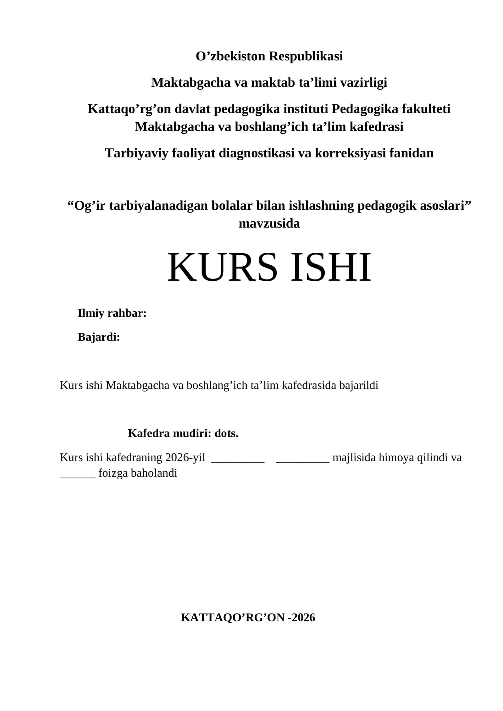 Og’ir tarbiyalanadigan bolalar bilan ishlashning pedagogik asoslari 1