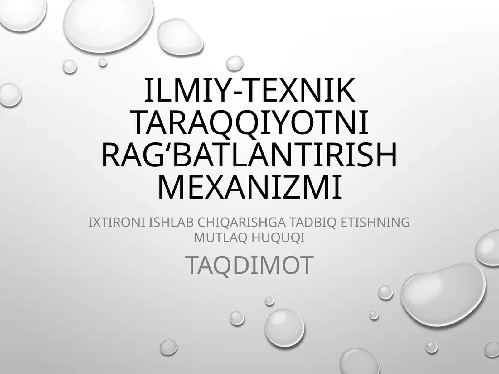 Ilmiy-Texnik Taraqqiyotni Rag‘batlantirish Mexanizmi 1