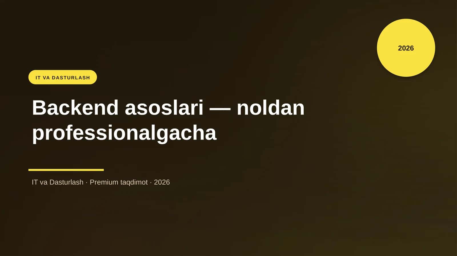 Backend asoslari — noldan professionalgacha 1