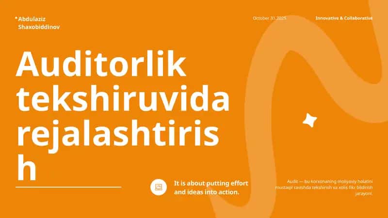 Auditorlik tekshiruvida rejalashtirish 1