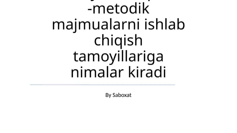 Texnologik ta'lim bo'yicha o'quv -metodik majmualar 1