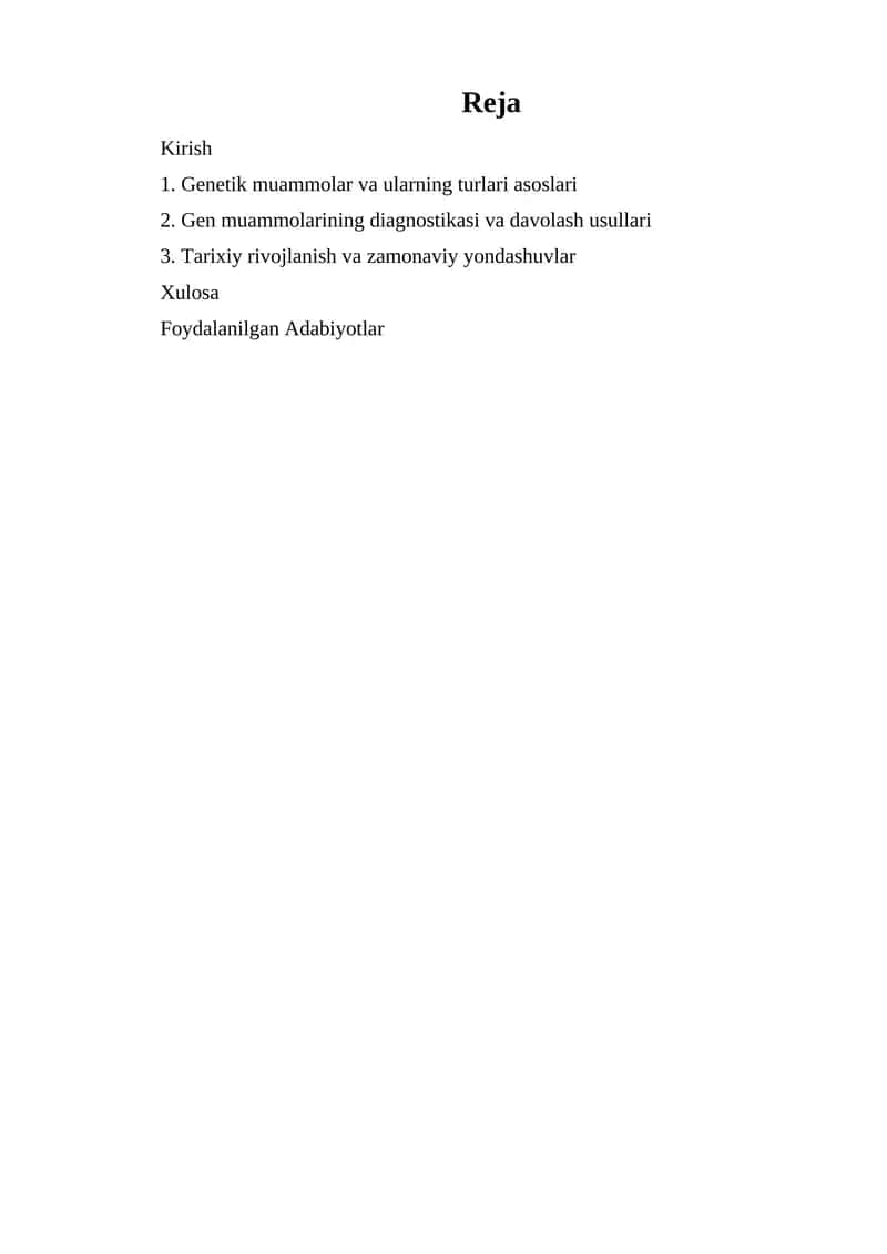 Genetik muammolar va ularning turlari asoslari 1