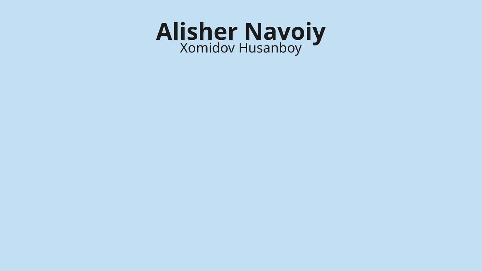 Alisher Navoiy 1