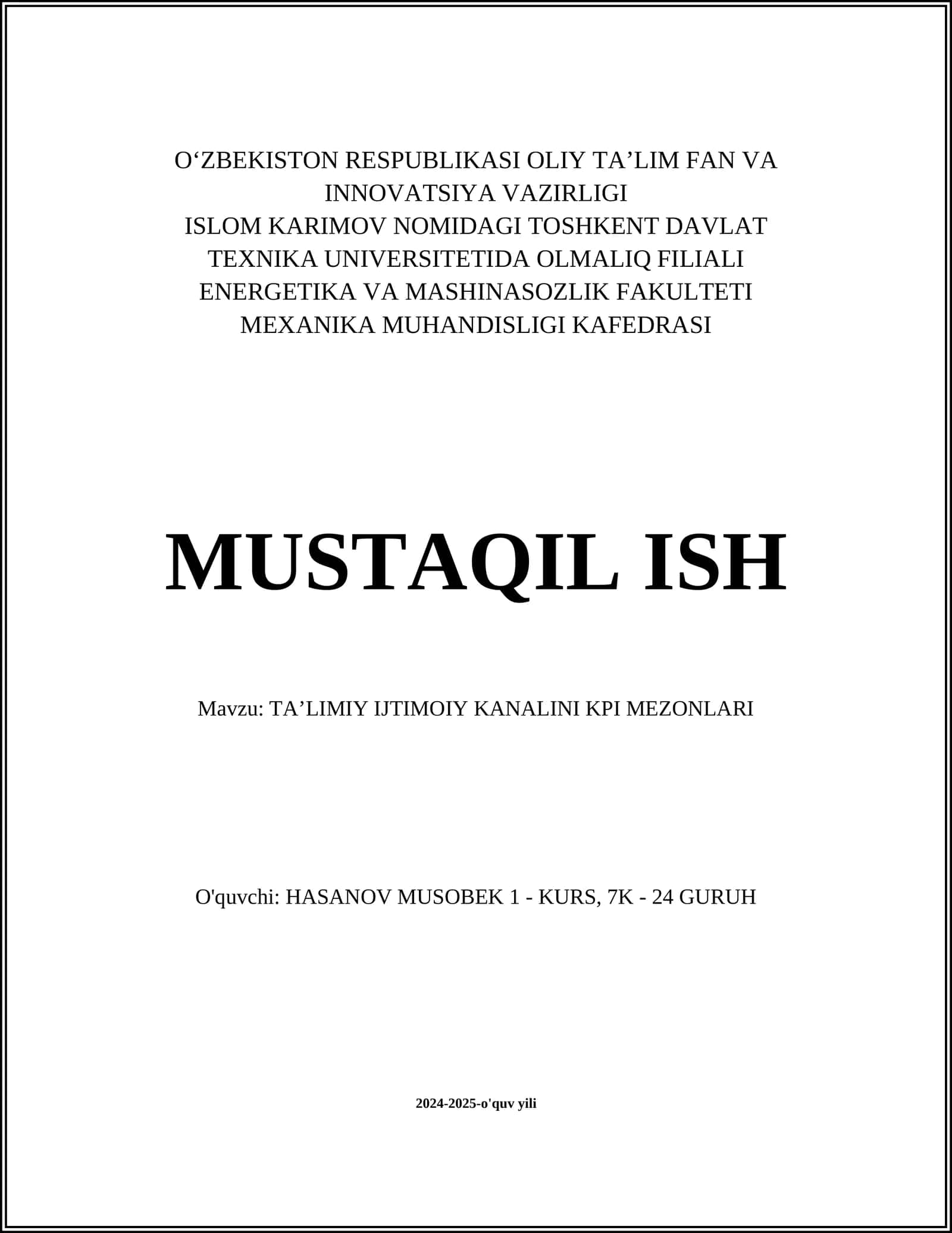 TAʼLIMIY IJTIMOIY KANALINI KPI MEZONLARI 1