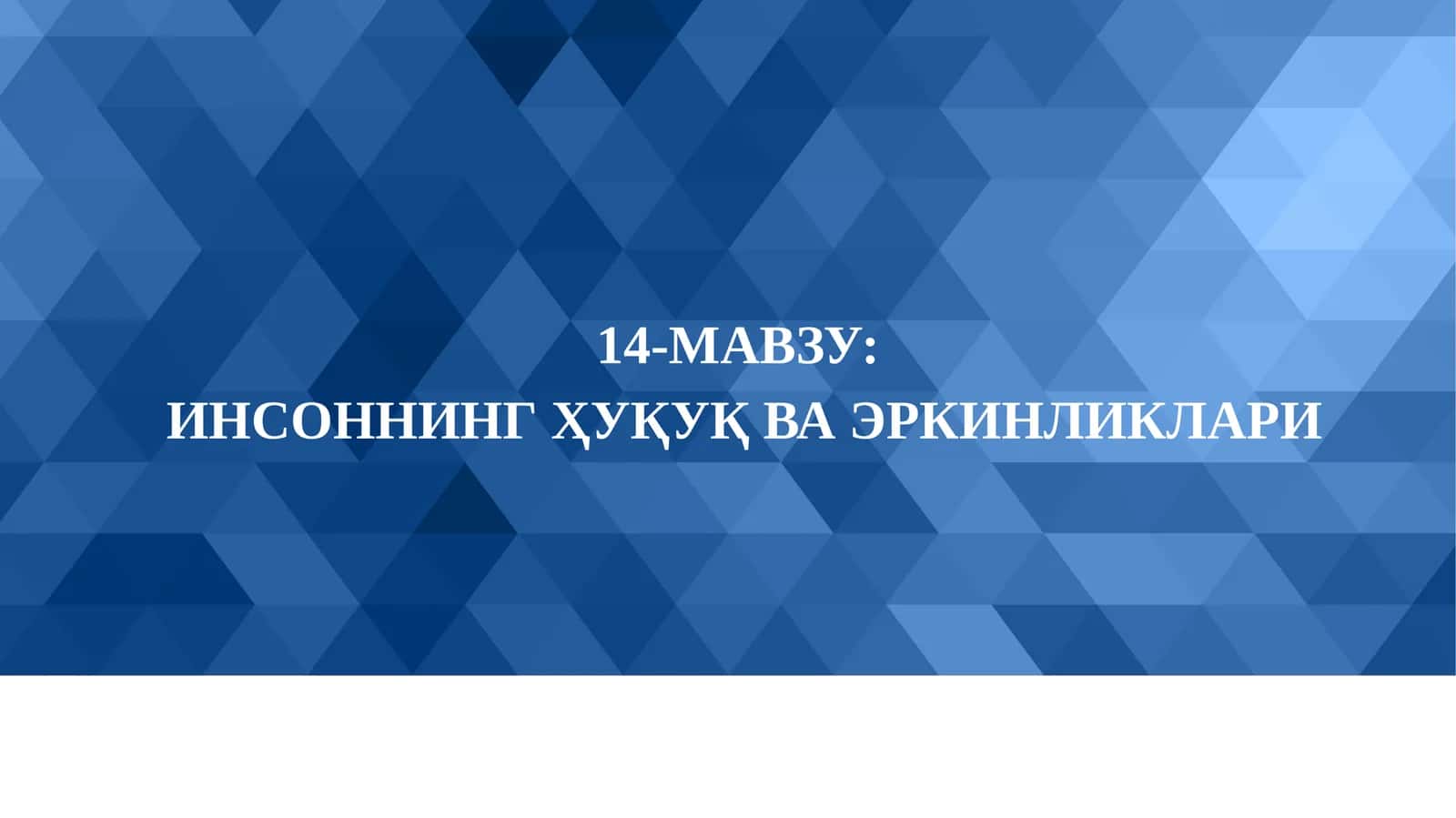 ИНСОНнинг ҲУҚУҚ ва эркинликлари 1