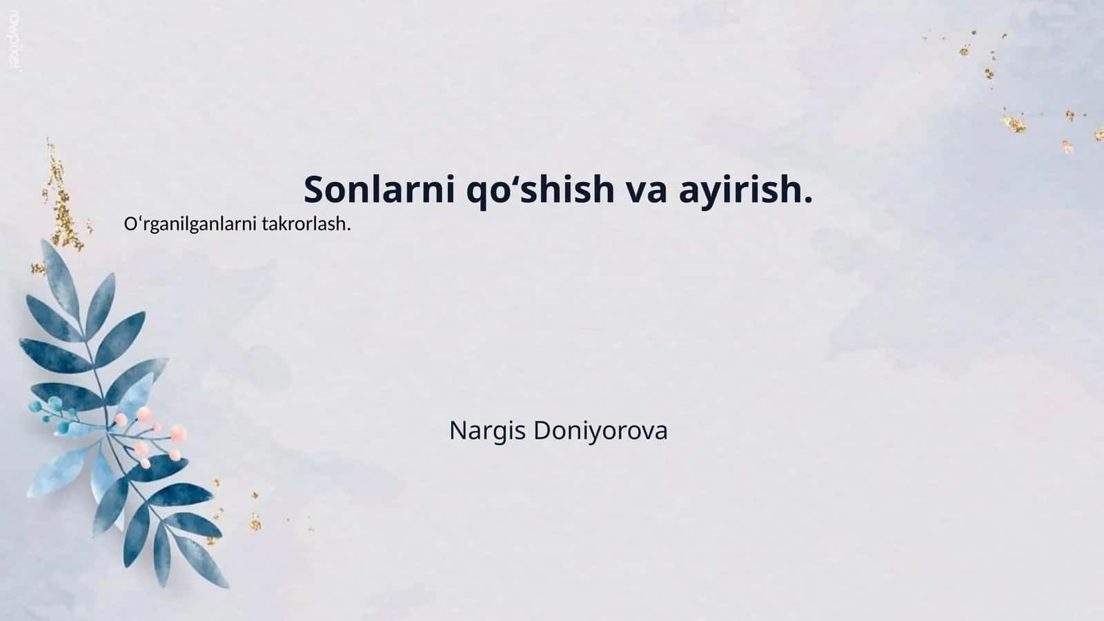 Sonlarni qoʻshish va ayirish. 1