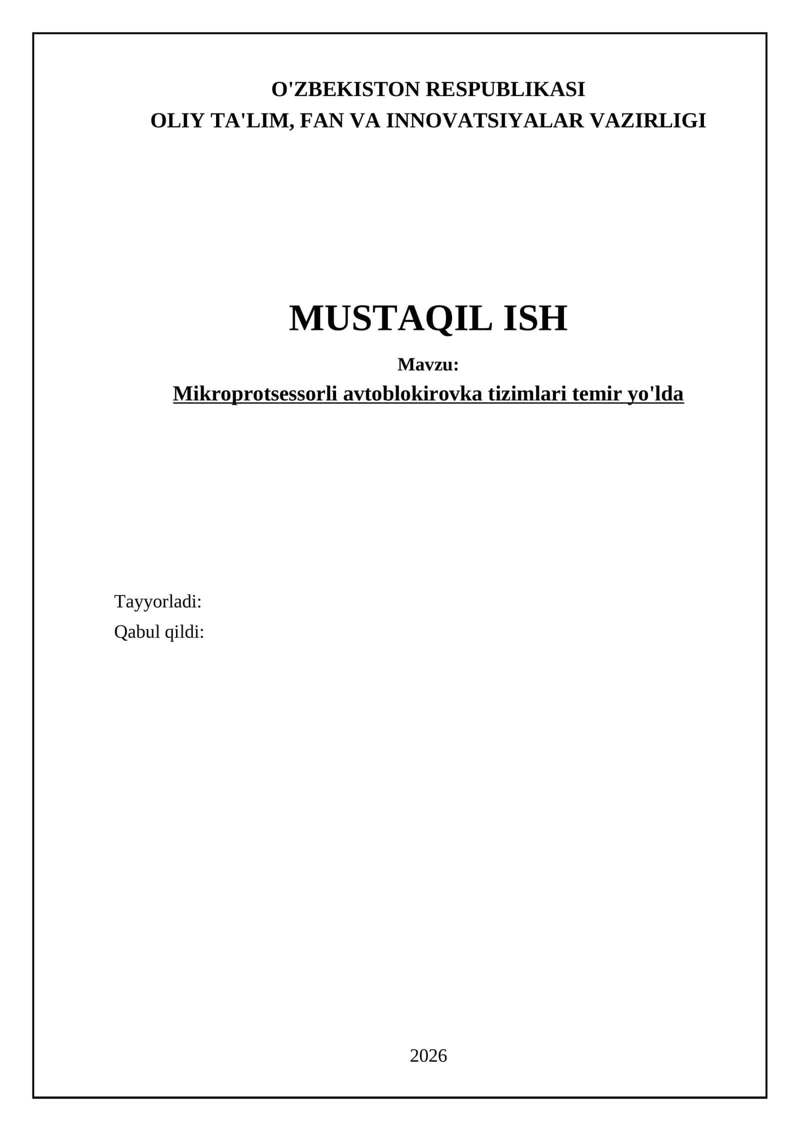 Mikroprotsessorli avtoblokirovka tizimlari temir yo'lda 1