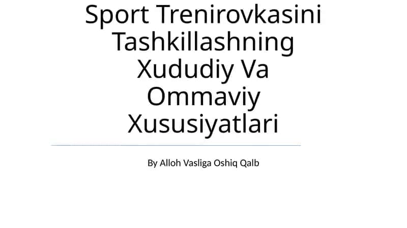 Sport Trenirovkasini Tashkillashning Xududiy Va Ommaviy Xususiyatlari 1