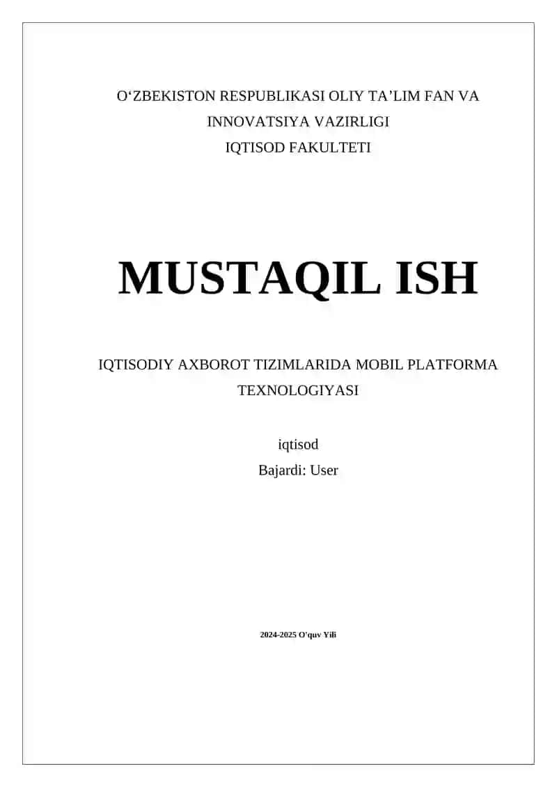 Mobil platforma texnologiyasi