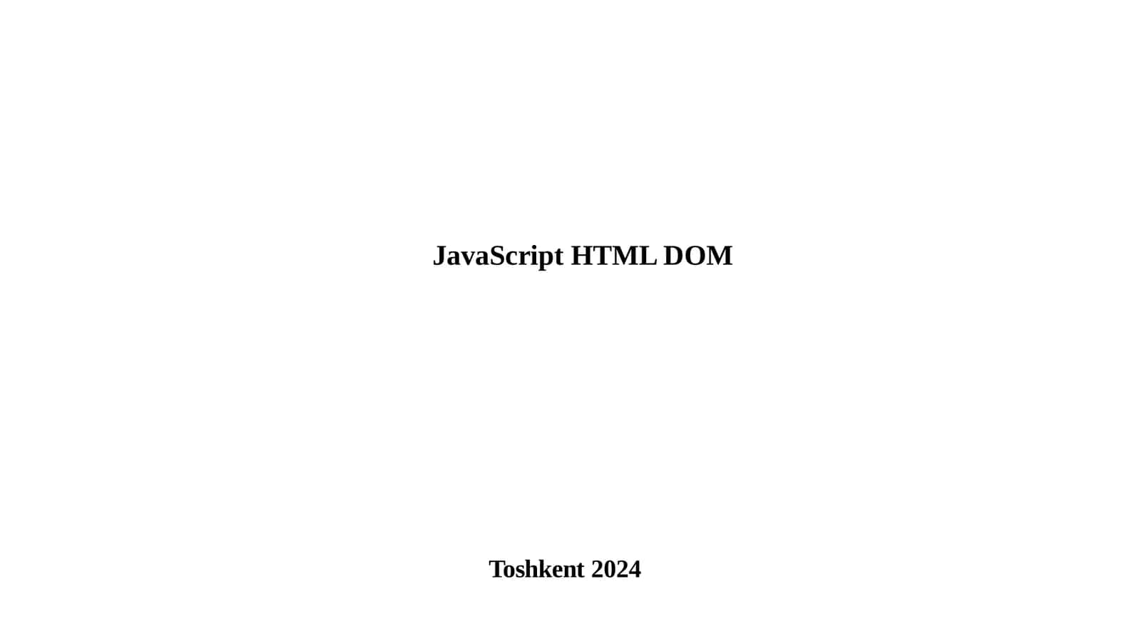 JavaScript HTML DOM 1