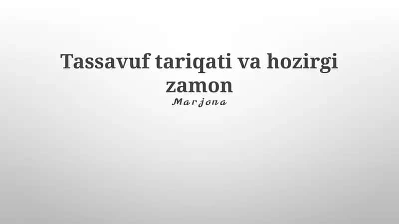 Sufizm va ekologik muammolar 1