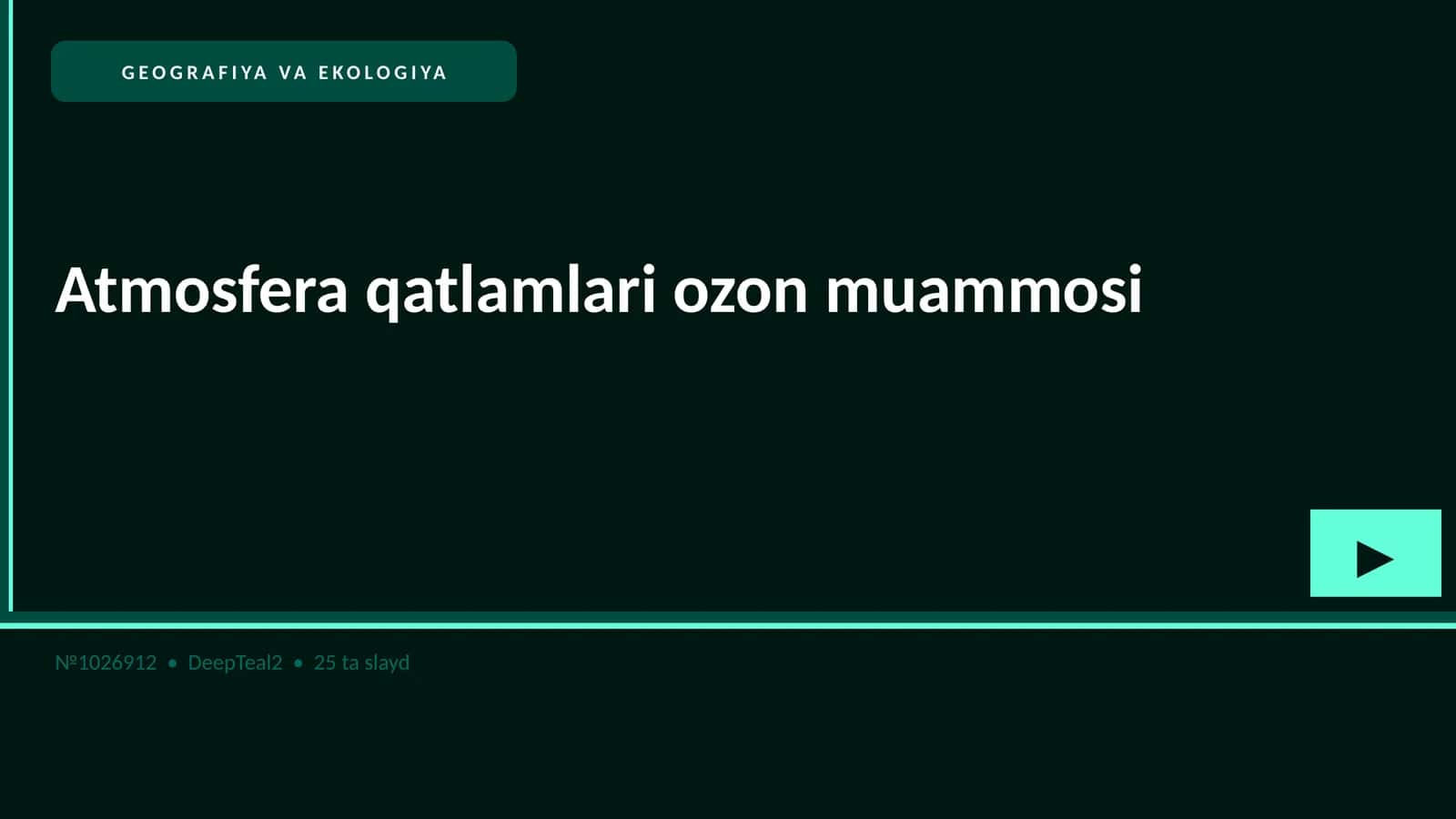 Atmosfera qatlamlari ozon muammosi 1
