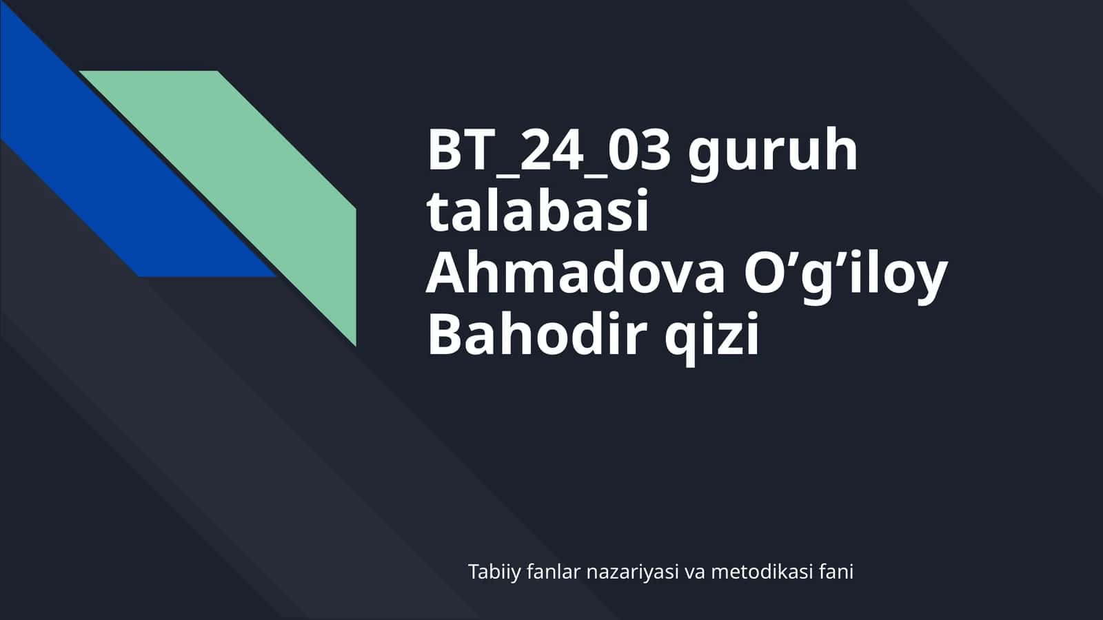 Tabiiy fanlar nazariyasi va metodikasi fanining asosiy maqsadi vazifalari 1