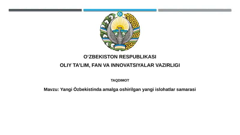 Yangi O'zbekistonda amalga oshirilgan islohotlar 1